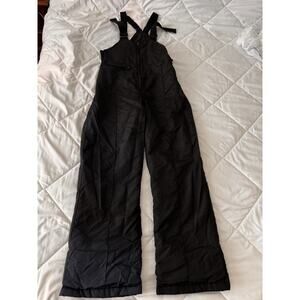 Sportina 80s Vtg Ski Bib Men S Black Snow Overall Snowboard Pant Waterproof